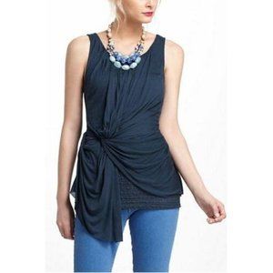 NWT Anthropologie Deletta Lace-Layered Ruched Tank Size Medium